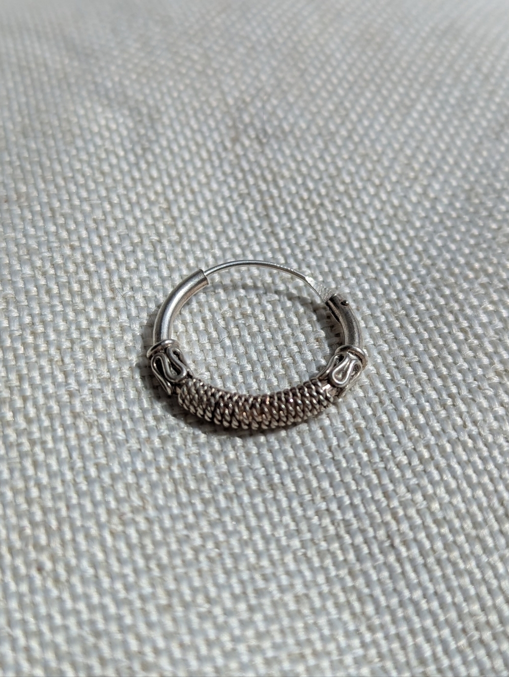 Silver Hoop Earring Unique Funky